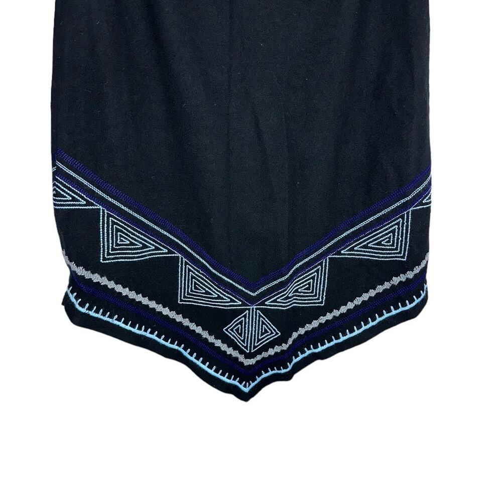 Oscar de la Renta Vintage Asymmetric Wool Blend Embroidered Skirt Size 10 - Picture 3 of 8
